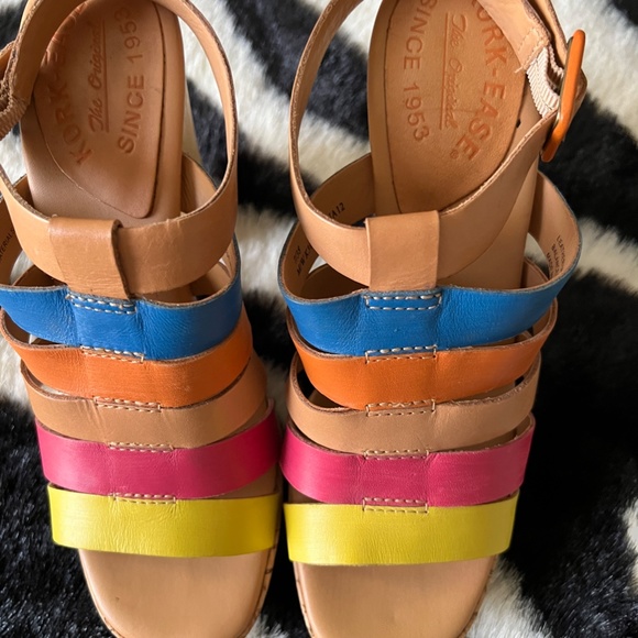 ๐ Kork-Ease EMMA Platform Caged Sandal size 7 7.5 Rainbow Colors -EXCELLENT UC - Picture 9 of 14